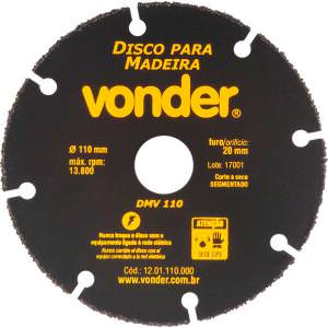 Disco de Corte para Madeira 110mm DMV110 Vonder