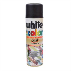 Tinta White Color Spray 340ml Preto fosco 6690 Orbi Química