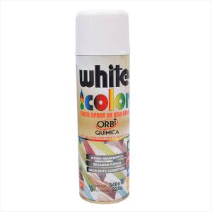 Tinta White Color Spray 340ml Branco fosco 7628 Orbi Química