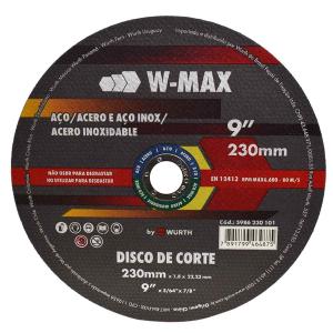 Disco Abrasivo Corte Inox W-max 230x1,8x22mm Wurth
