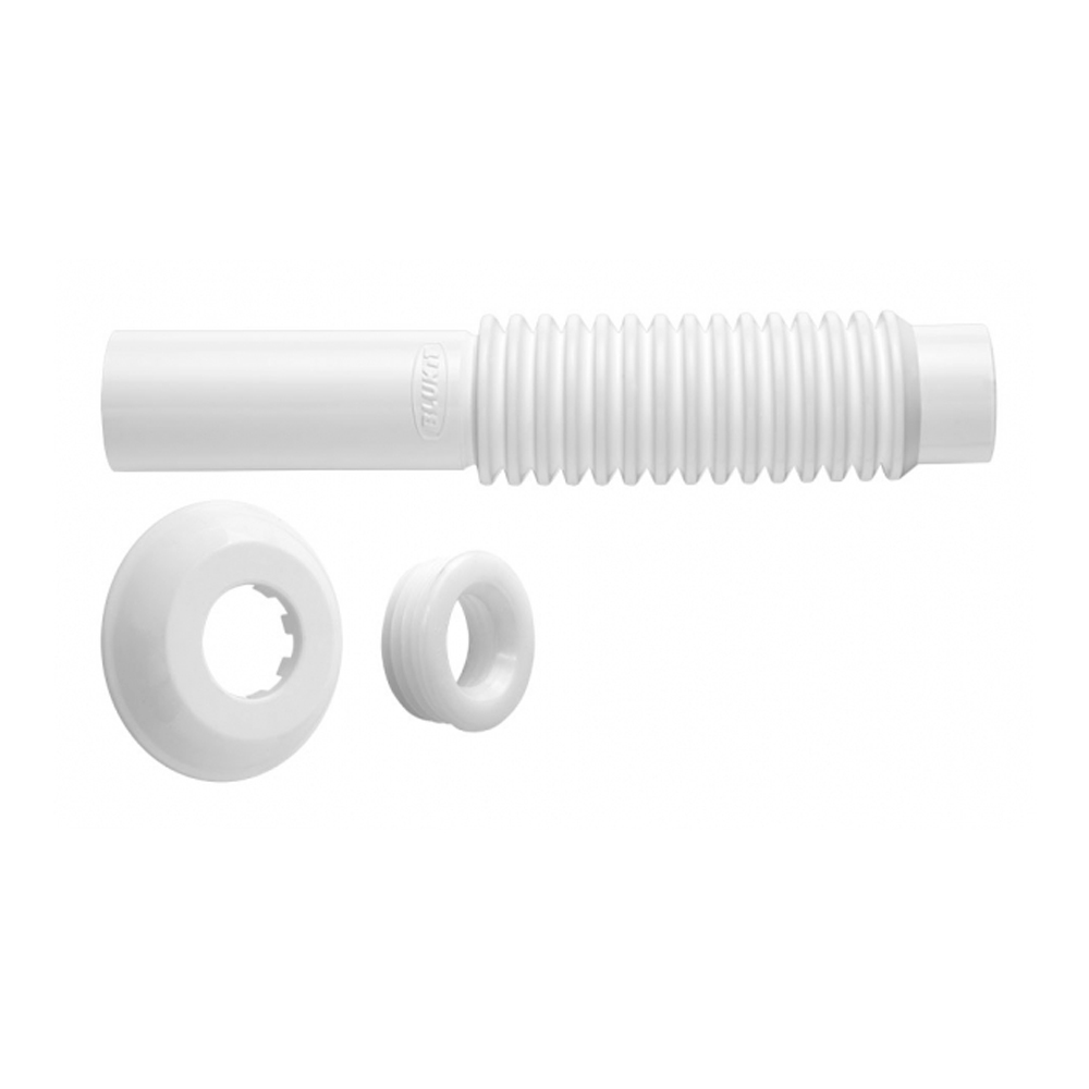 Tubo de Ligação Ajustável para Vaso Sanitário 260mm Branco Blukit