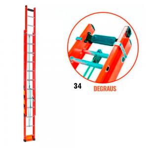 Escada Extensiva de Fibra de Vidro 34 Degraus 5.70x10.20m Fibermax