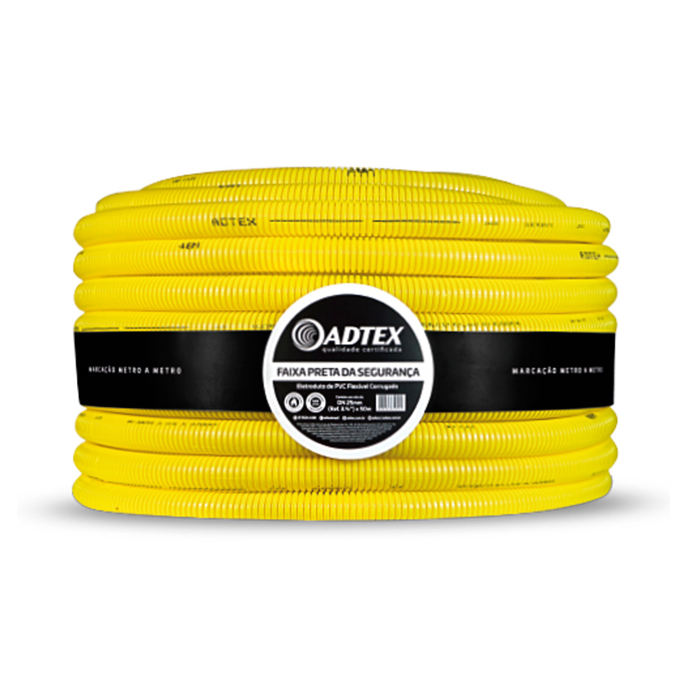 Eletroduto de PVC Corrugado Amarelo 20mm 1/2" Adtex