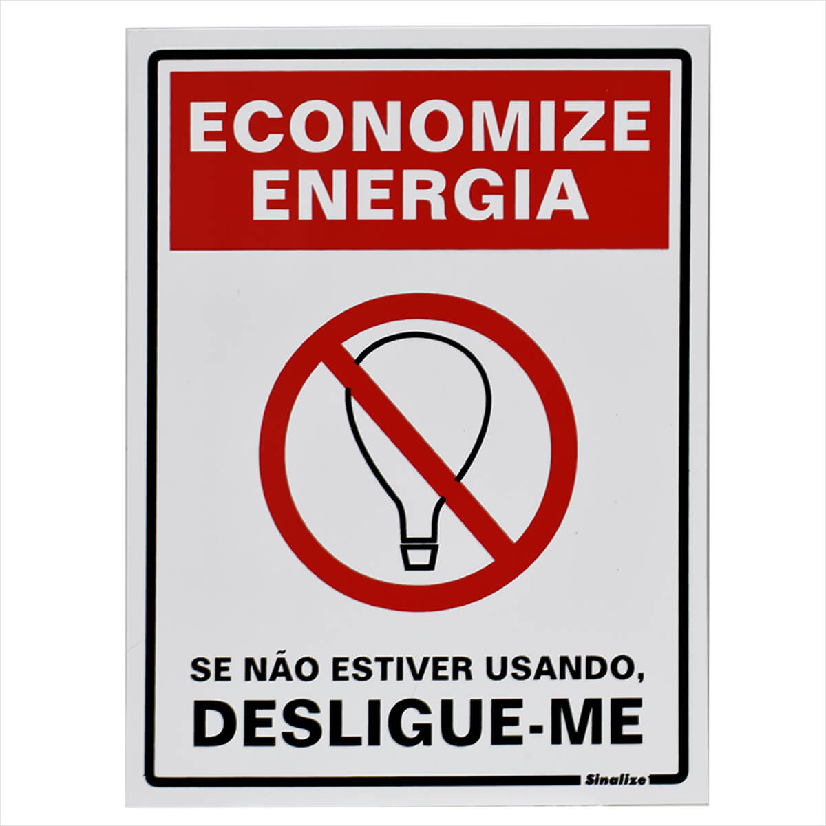 Placa em Poliestireno Economize energia 15x20cm Sinalize