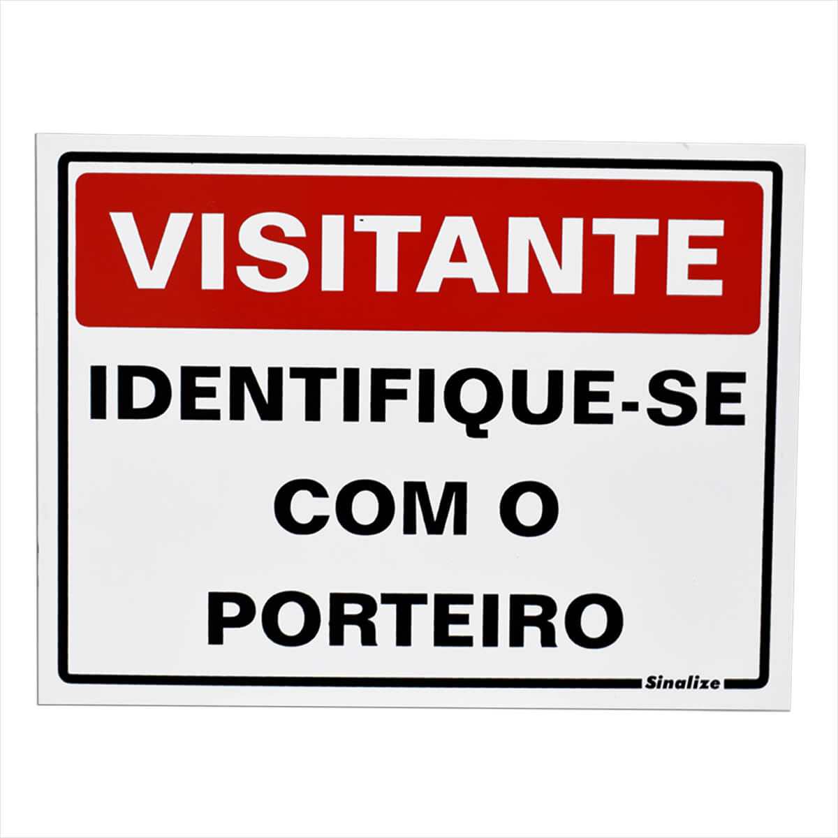 Placa em Poliestireno identificação de visitante 15x20cm Sinalize