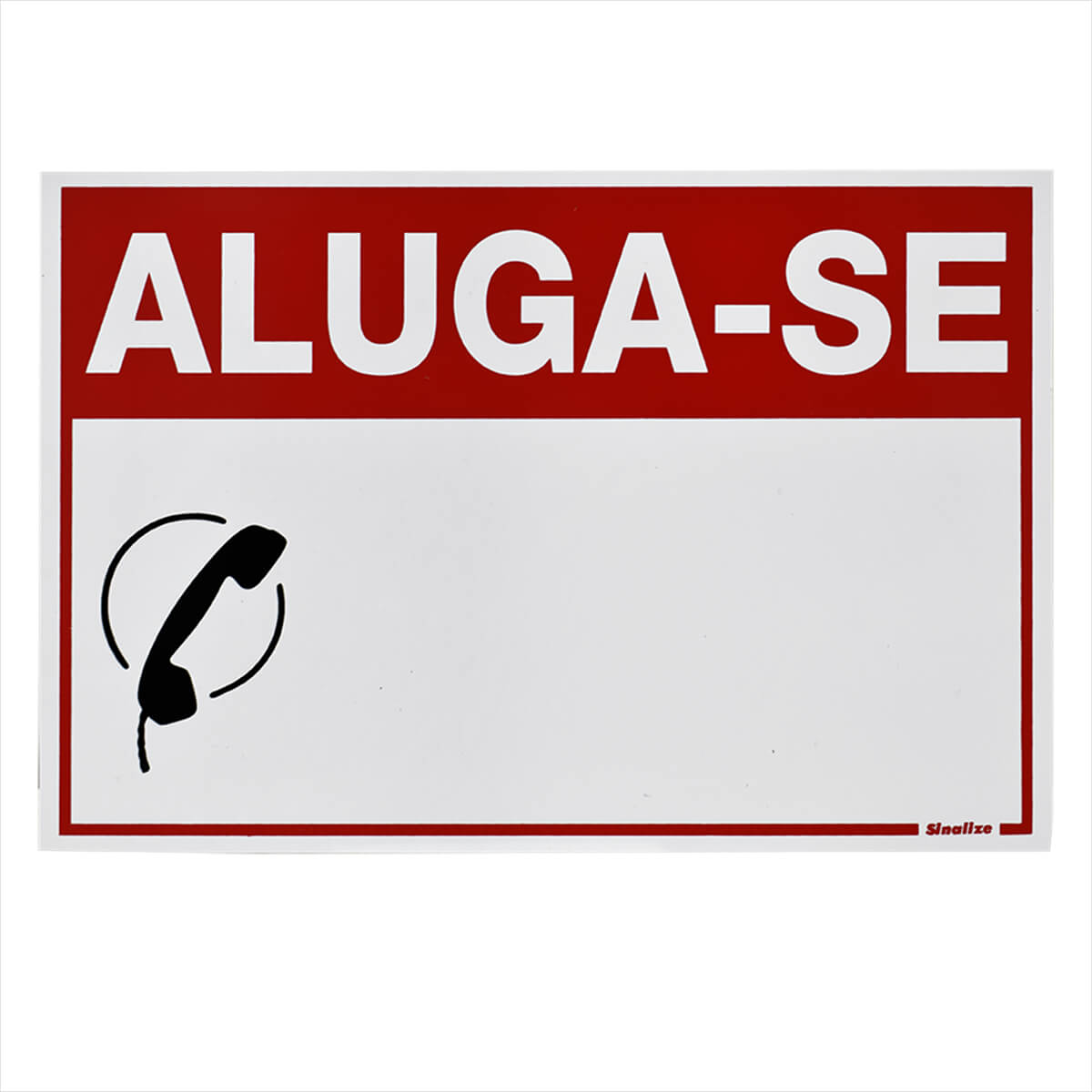 Placa em Poliestireno Aluga-se 20x30cm Sinalize