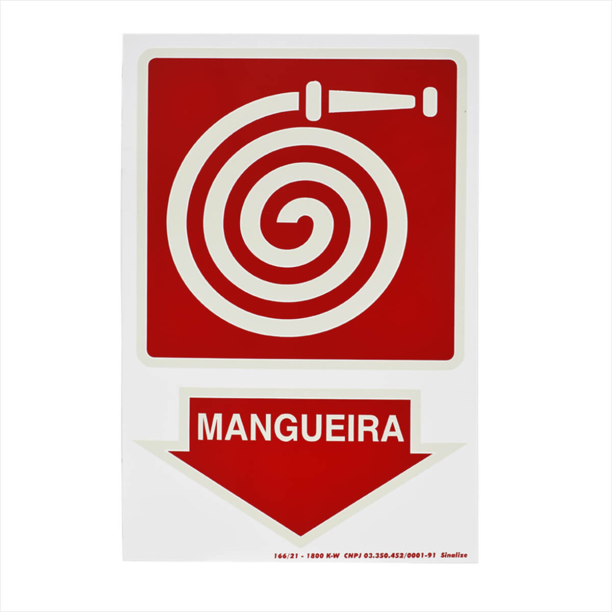 Placa em Poliestireno Hidrante Mangueira 20x30cm Sinalize