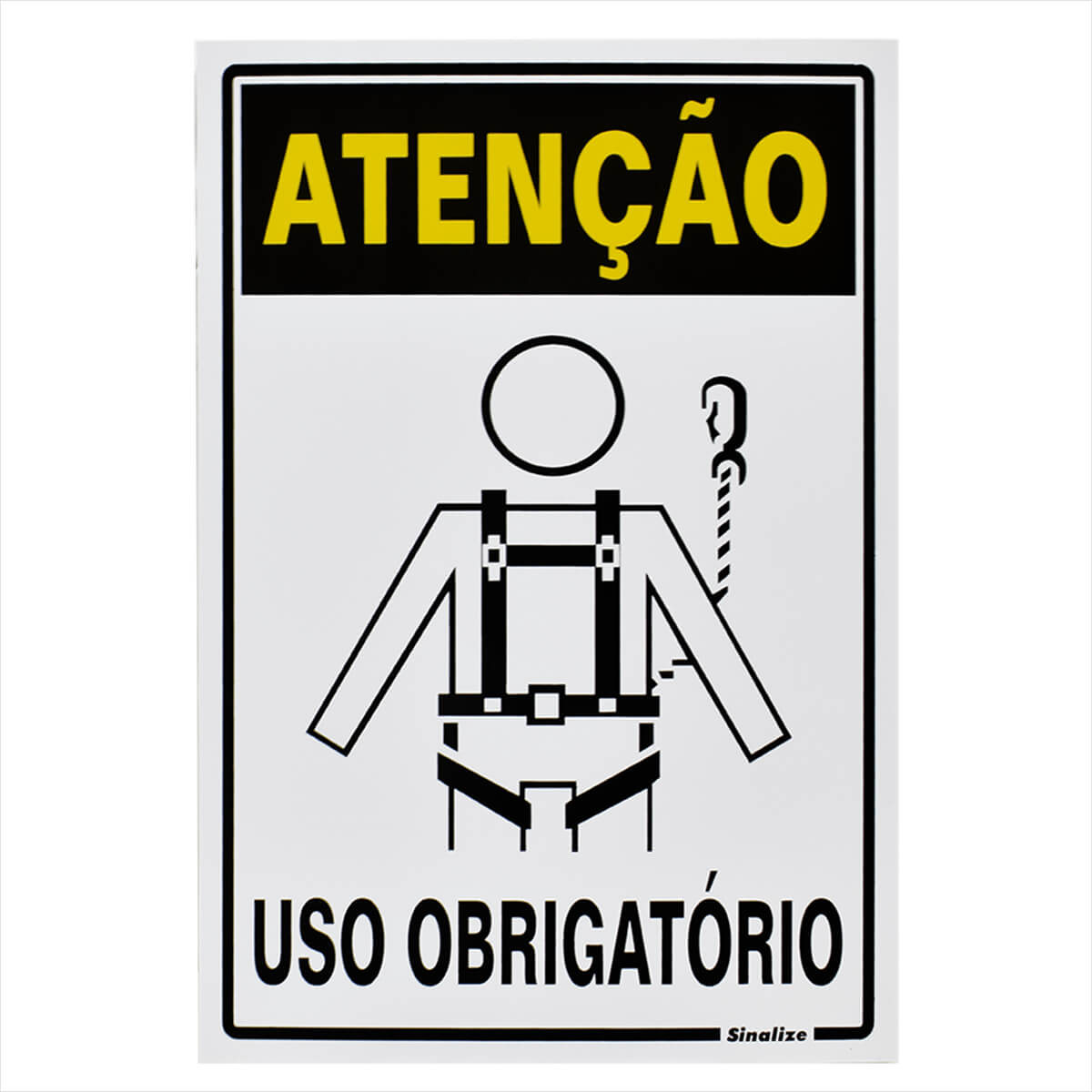 Placa em Poliestireno uso obrigatório de cinto 20x30cm Sinalize