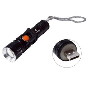 Mini Lanterna Led Recarregável Usb Com Zoom 55616