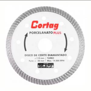 Disco de Corte Diamantado Turbo Porcelanato Plus 110x1.4x20m Cortag