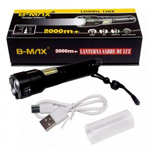 Lanterna Manual Tática Multi Função Usb Bm8515 B-Max