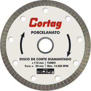 Disco de Corte Diamantado Porcelanato 110mm Cortag