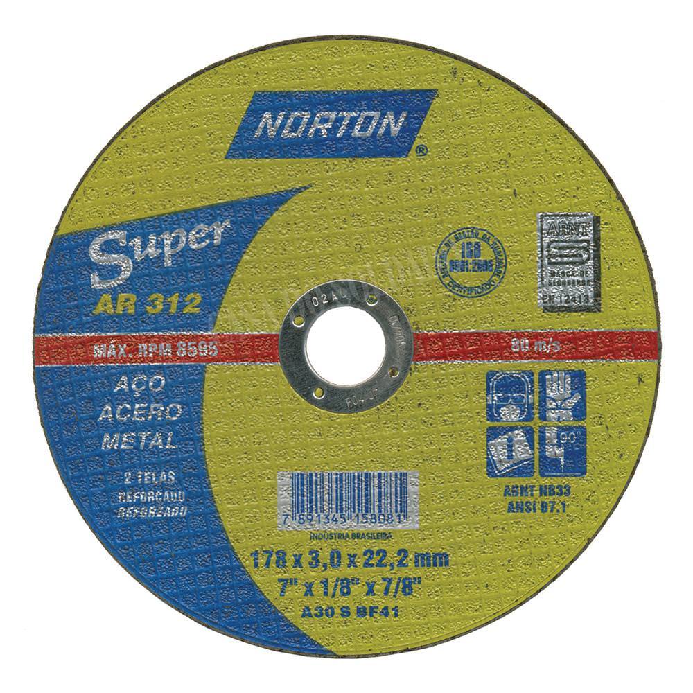 Disco AR312 Super 04.1/2 pol x 2tx 7/8 polegadas Norton